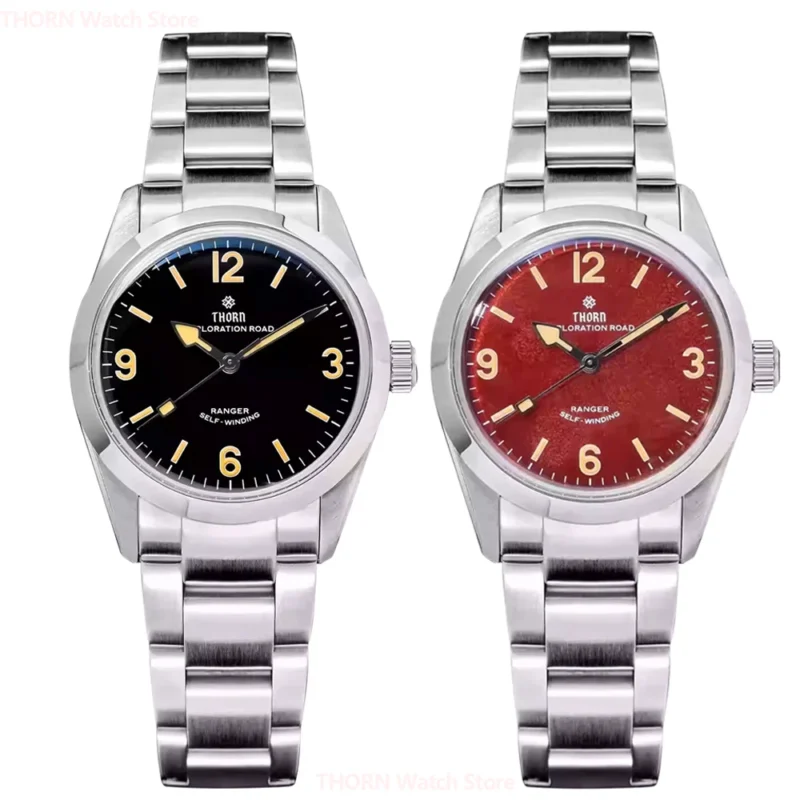 Vintage Tribute Automatic 34mm Watch with Domed Sapphire Crystal and Stainless Steel Bracelet - Image 9
