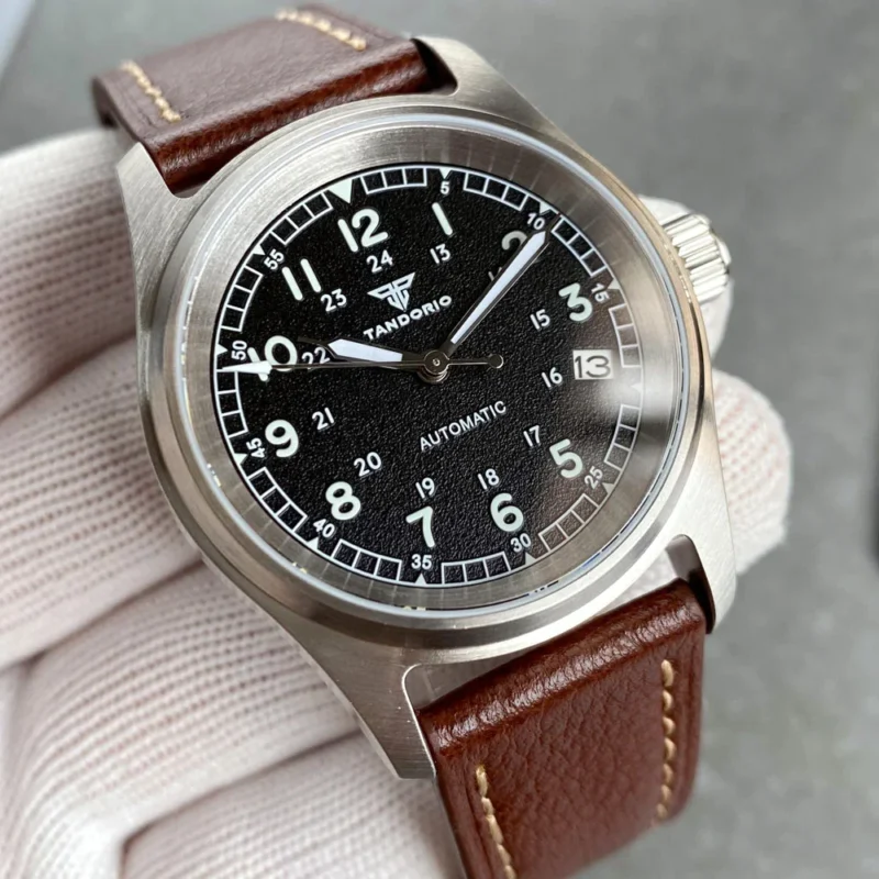 Vintage Field Automatic Dive Watch NH35AA Movement Stainless Steel Sapphire Crystal Watch with Date Display - Image 5